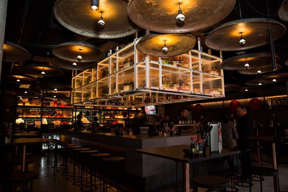 Qt Melbourne Hotel Luaran gambar Interior of a Starbucks Reserve store in Seattle, Washington
